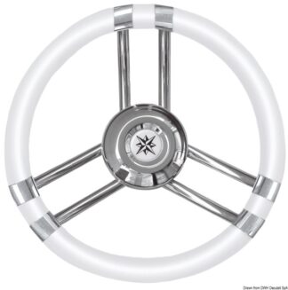 Volante C inox/bianco 350 mm - 45.137.03 Osculati Timonerie