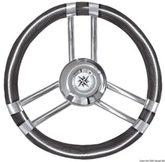 Volante C inox/carbonio 350 mm - 45.137.05 Osculati Timonerie