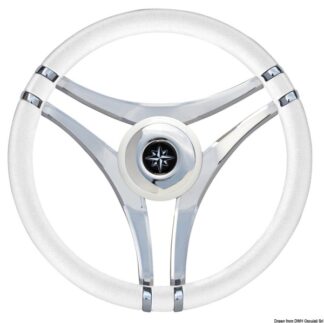 Volante IMPACT bianco Ø 350 mm con razze acciaio - 45.141.03 Osculati Timonerie