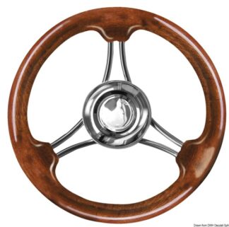 Volante curvo mogano mm 350 - 45.152.05 Osculati Timonerie