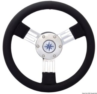 Volante Pegaso razze inox Ø mm 300 nero - 45.158.45 Osculati Timonerie