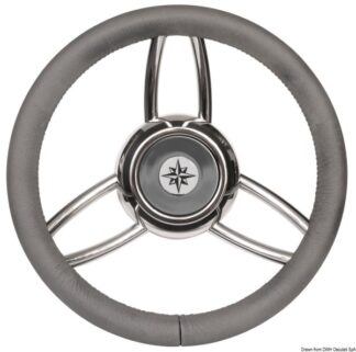 Volante Bliz poliuretano morbido grigio - 45.169.02 Osculati Timonerie