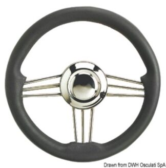 Volante inox+poliuretano grigio 350 mm - 45.172.35 Osculati Timonerie