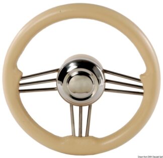 Volante inox+poliuretano crema 350 mm - 45.173.36 Osculati Timonerie