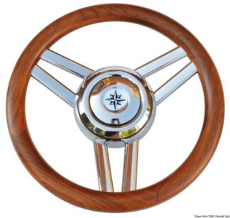 Volante Magnifico 3 razze Ø mm 350 teak - 45.177.04 Osculati Timonerie