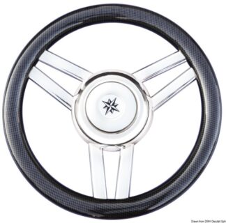 Volante Magnifico 3 razze Ø mm 350 carbonio - 45.177.05 Osculati Timonerie