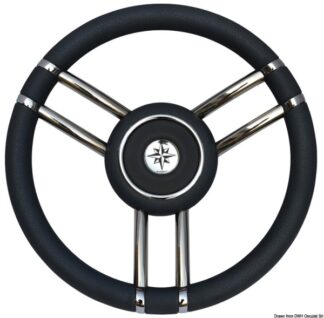 Volante Apollo inox+poliuretano Ø 350 mm nero - 45.178.11 Osculati Timonerie