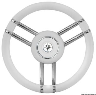 Volante Apollo inox+poliuretano Ø 350 mm bianco - 45.178.13 Osculati Timonerie
