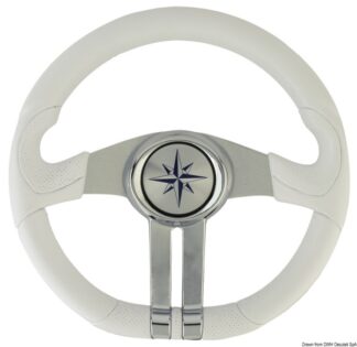 Volante bianco razze argento/cromo - 45.158.31 Osculati Timonerie
