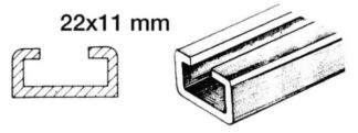 Rotaia per scorrevoli 1 m 22x11mm - 46.786.03 Osculati Tendalini