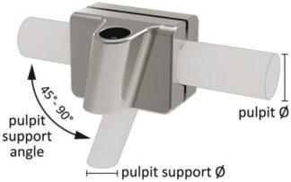 Basi DX-SX acciaio inox fissaggio su pulpito d. 22-25mm sistema Mickey - 46.825.11 Osculati Tendalini