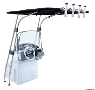 T-Top in lega leggera 1700x1400x2010 mm Nero - 48.194.22 Osculati Sedili, tavoli, gambe, roll bar e portaoggetti