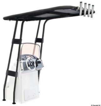 T-Top professionale 2000x1600 nero con telo nero - 48.195.55 Osculati Sedili, tavoli, gambe, roll bar e portaoggetti