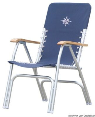 Sedia pieghevole alluminio Deck blu - 48.353.05 Osculati Sedili, tavoli, gambe, roll bar e portaoggetti