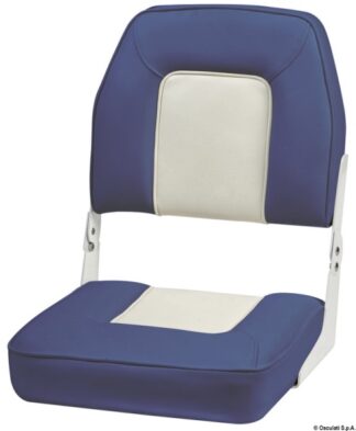 Sedile con schienale ribaltab. De Luxe bianco/blu - 48.403.03 Osculati Sedili, tavoli, gambe, roll bar e portaoggetti