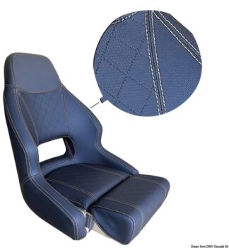 Sedile anatomico imbottito con flip up RM52 - 48.410.20 Osculati Sedili, tavoli, gambe, roll bar e portaoggetti