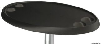 Tavolo ovale nero 762 x 457 mm - 48.417.54 Osculati Sedili, tavoli, gambe, roll bar e portaoggetti