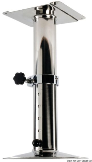 Piede girevole telescopico inox 540/720 mm - 48.418.00 Osculati Sedili, tavoli, gambe, roll bar e portaoggetti