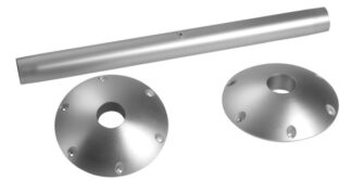 Gamba tavolo in alluminio con base esterna - 48.418.28 Osculati Sedili, tavoli, gambe, roll bar e portaoggetti