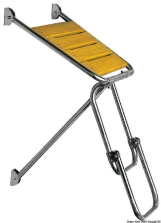 Plancetta con scaletta 45 x 45 cm - 48.420.06 Osculati Sedili, tavoli, gambe, roll bar e portaoggetti