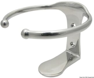 Porta bicchieri inox singolo fissaggio a vite - 48.429.10 Osculati Sedili, tavoli, gambe, roll bar e portaoggetti