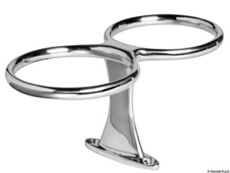 Porta bicchieri inox doppio fissaggio a vite - 48.429.22 Osculati Sedili, tavoli, gambe, roll bar e portaoggetti
