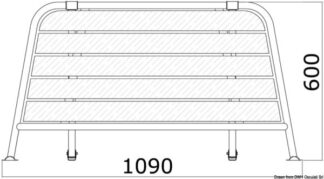 Plancetta di poppa 1090 mm - 48.443.03 Osculati Sedili, tavoli, gambe, roll bar e portaoggetti