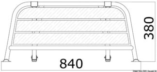 Plancetta di poppa 840 mm - 48.443.01 Osculati Sedili, tavoli, gambe, roll bar e portaoggetti