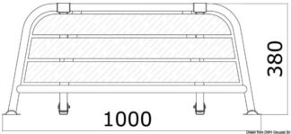 Plancetta di poppa 1000 mm - 48.443.02 Osculati Sedili, tavoli, gambe, roll bar e portaoggetti