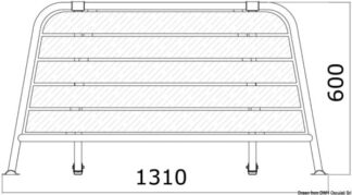 Plancetta di poppa 1310 mm - 48.443.04 Osculati Sedili, tavoli, gambe, roll bar e portaoggetti