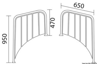 Plancetta poppa tonda 650 mm - 48.443.41 Osculati Sedili, tavoli, gambe, roll bar e portaoggetti