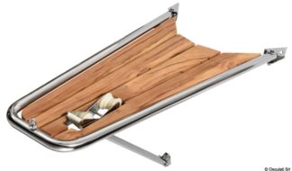 Delfiniera inox/teak con musone Ø tubo mm 32 - 48.471.08 Osculati Sedili, tavoli, gambe, roll bar e portaoggetti