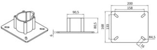 Supporto sedile 45 cm base lucida - 48.650.02 Osculati Sedili, tavoli, gambe, roll bar e portaoggetti