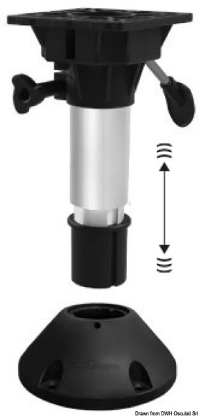 Supporto sedile Waverider base est. 370/450 mm - 48.707.23 Osculati Sedili, tavoli, gambe, roll bar e portaoggetti