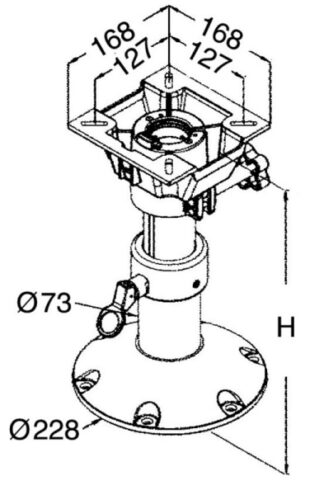 Supporto sedile girevole 457 mm - 48.710.02 Osculati Sedili, tavoli, gambe, roll bar e portaoggetti