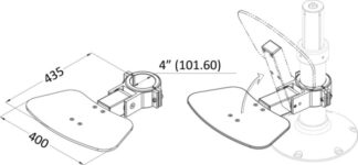 Pedana poggiapiedi Maxi pieghevole - 48.715.02 Osculati Sedili, tavoli, gambe, roll bar e portaoggetti