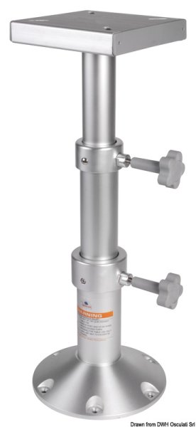 Gamba tavolo tritelescopica in alluminio - 48.719.01 Osculati Sedili, tavoli, gambe, roll bar e portaoggetti