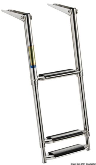 Scaletta telescopica per plancetta 3 gradini large - 49.541.63 Osculati Scalette
