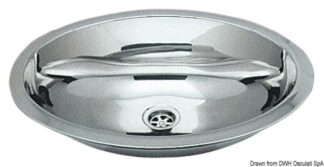 Lavello inox ovale 510 x 390 mm - 50.186.86 Osculati Lavelli, fornelli, frigoriferi, wc