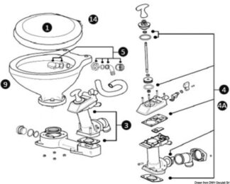 Kit cerniere asse WC legno - 50.207.49 Osculati Lavelli, fornelli, frigoriferi, wc