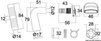 Kit immissione acqua pulita Tecma bianco - 50.226.80 Osculati Lavelli, fornelli, frigoriferi, wc