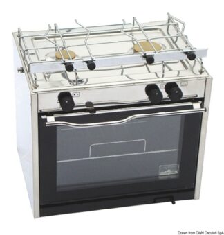 Cucina Compact 2 fuochi + forno - 50.375.00 Osculati Lavelli, fornelli, frigoriferi, wc