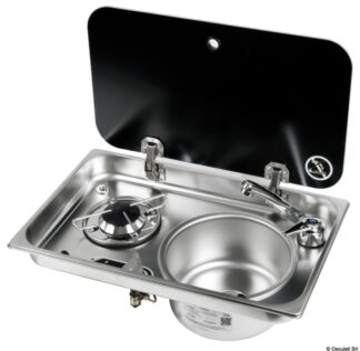Piano cottura 1 fuoco - lavello DX con miscelatore - 50.714.01 Osculati Lavelli, fornelli, frigoriferi, wc
