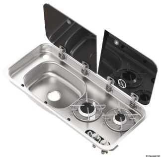 Piano cottura 2 fuochi - lavello SX con miscelatore - 50.714.04 Osculati Lavelli, fornelli, frigoriferi, wc