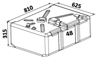 Serbatoio carburante Polietilene 135 l - 52.036.01 Osculati Serbatoi, eliche, giranti