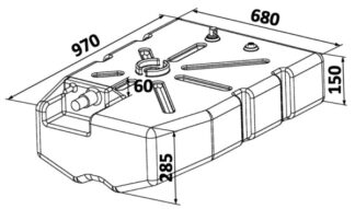 Serbatoio carburante Polietilene 114 l - 52.036.10 Osculati Serbatoi, eliche, giranti