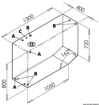 Serbatoio per acqua 345 l destro - 52.173.03 Osculati Serbatoi, eliche, giranti