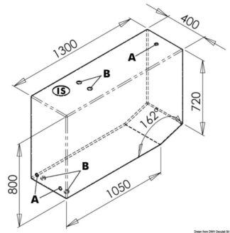 Serbatoio per acqua 345 l sinistro - 52.173.04 Osculati Serbatoi, eliche, giranti