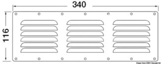 Griglia areazione 116 x 340 mm + antizanzare - 53.021.13 Osculati Prese aria