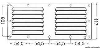 Griglia areazione 128 x 232 mm + antizanzare - 53.021.09 Osculati Prese aria